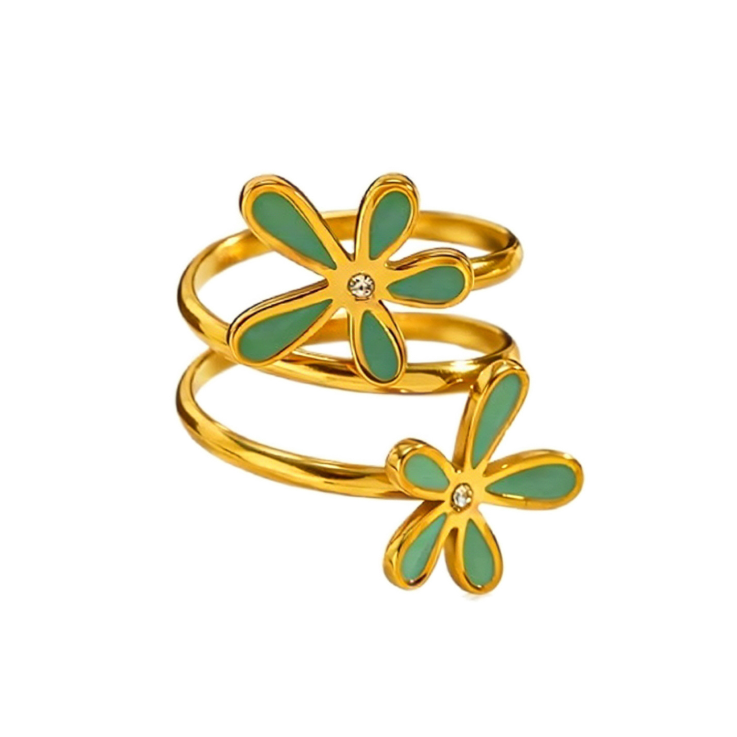 Fleur Or Vert-Bijoux